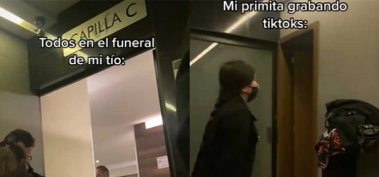 Aprovechó el funeral de su tío para grabar sus bailes de TikTok