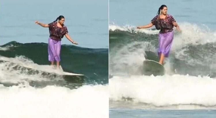 Patricia Ornelas: la surfista que conquista olas con su huipil