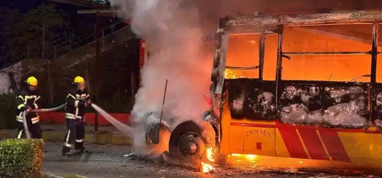 Cinco personas calcinadas en camión urbano