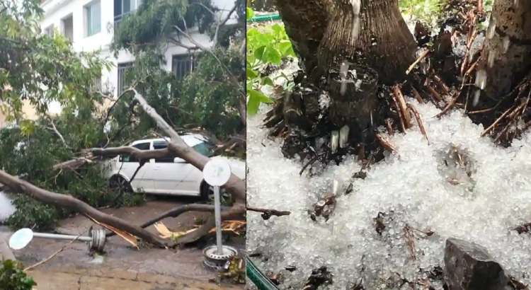 Una tromba con granizo azotó a Chilpancingo