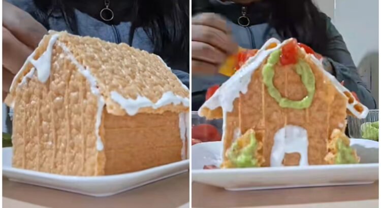 Casita navideña hecha con “chicharrón” se vuelve viral en TikTok